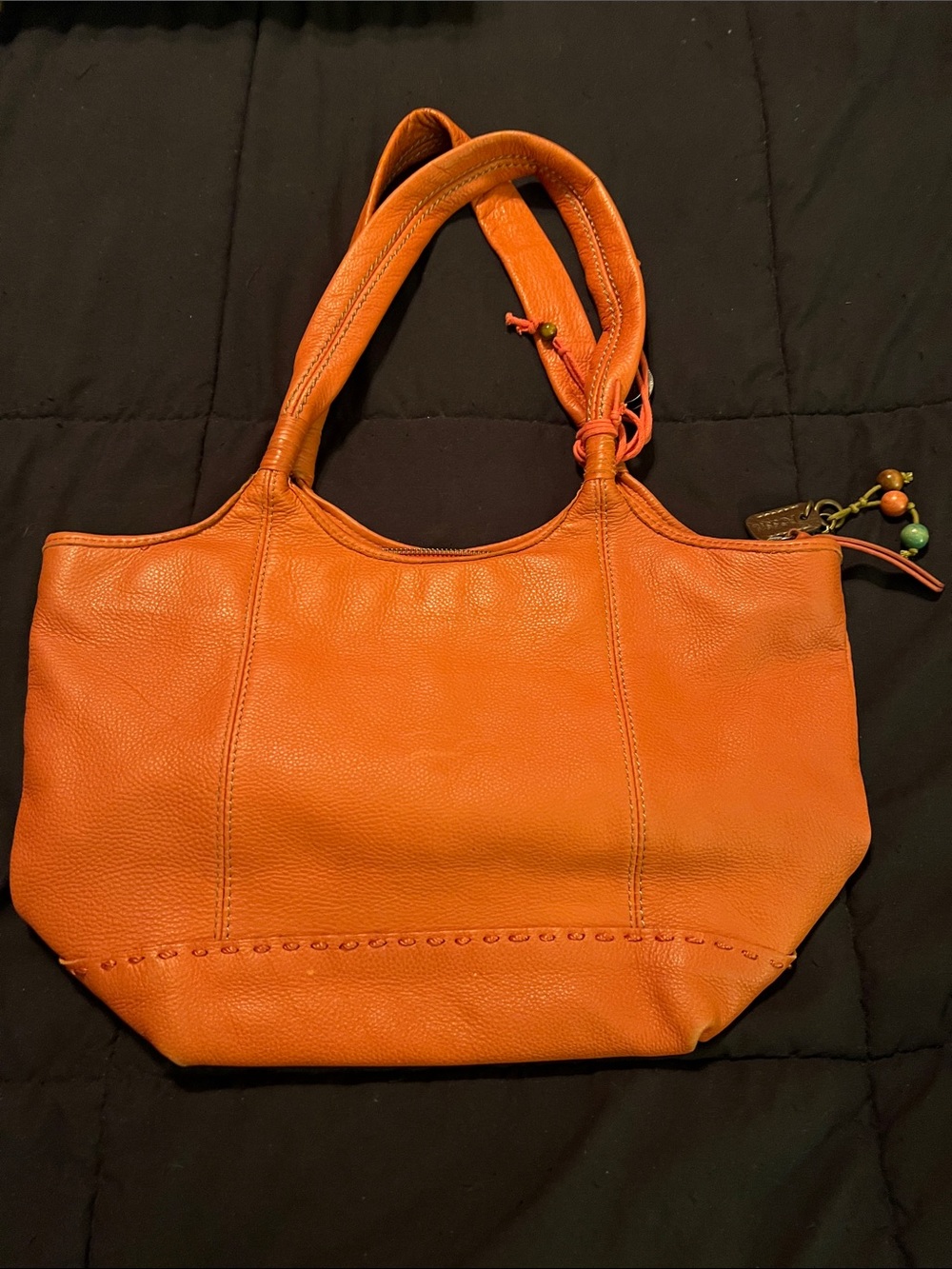 The SAK Orange Pebbled Leather Tote